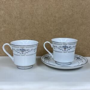 Vintage DIANE Wade 2 Teacups Mug & 1 Saucer Fine Porcelain China Japan